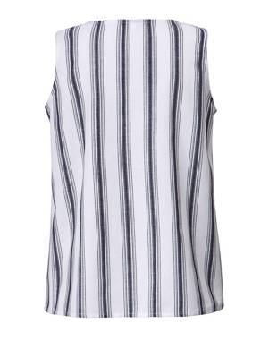 Top ärmellos allover,gestreift Lässig blickdicht Leinen Tops 2