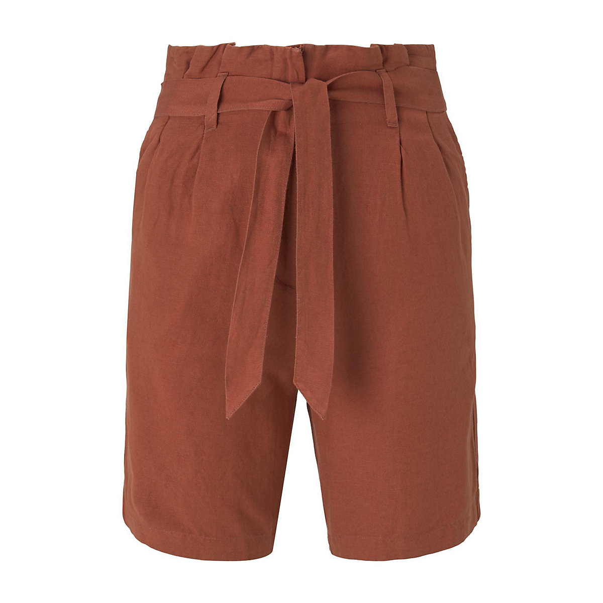 TOM TAILOR Hosen & Chino Paperbag-Shorts aus Leinengemisch Shorts orange-kombi