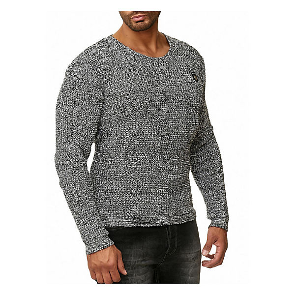 Bekleidung Pullover RED BRIDGE Redbridge Strickpullover grau/schwarz Bekleidung Pullover RED BRIDGE Redbridge Strickpullover grau/schwarz
