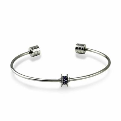 Image of dkeniz Armreifen 925/- Sterling Silber Edelstahl Zirkonia DRIV SILVER 2X Zirkonia ohne Armbänder weiß Gr. 18 0