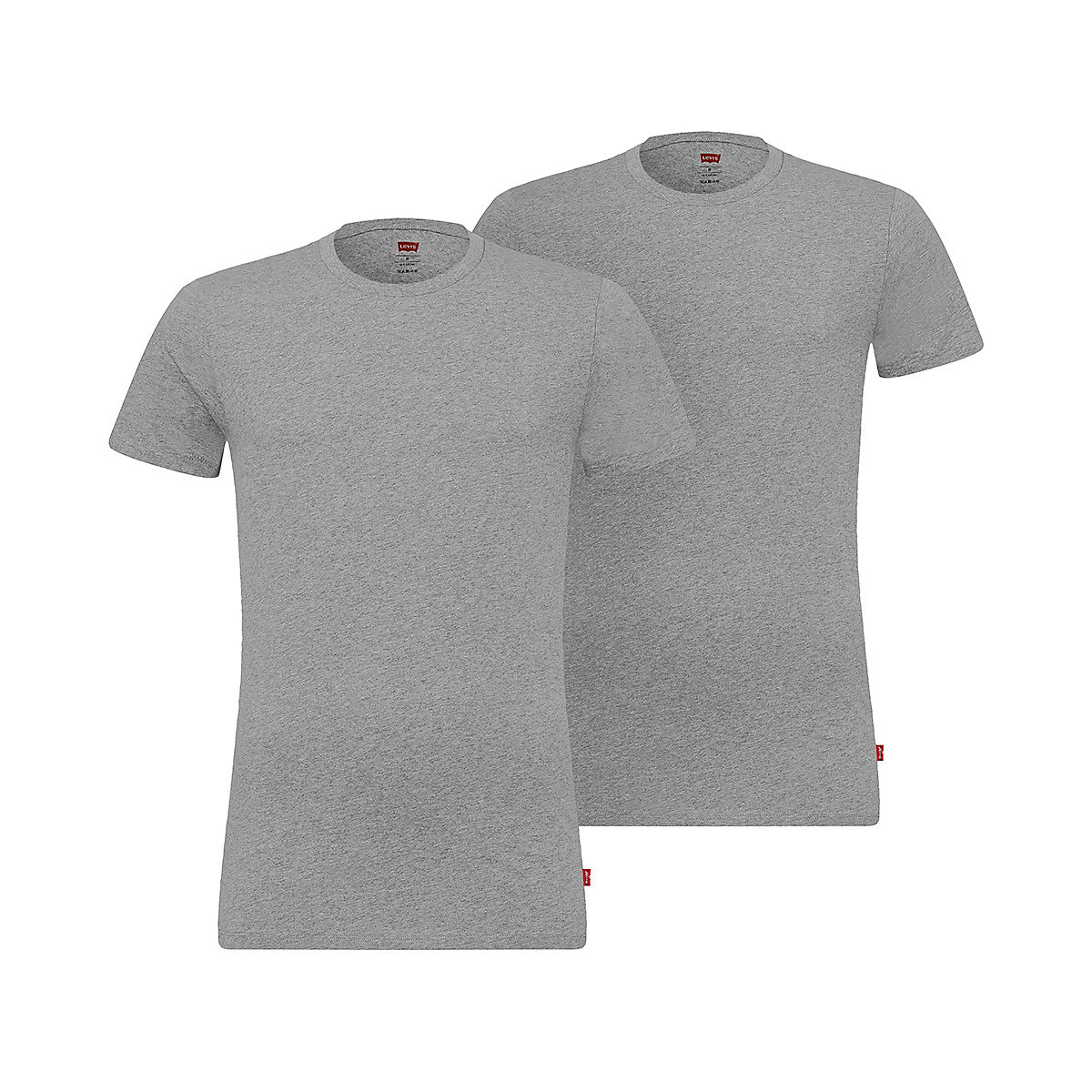 Levi's® LEVIS LEVI'S Herren T-Shirts 2er Pack Rundhals Kurzarm einfarbig T-Shirts grau