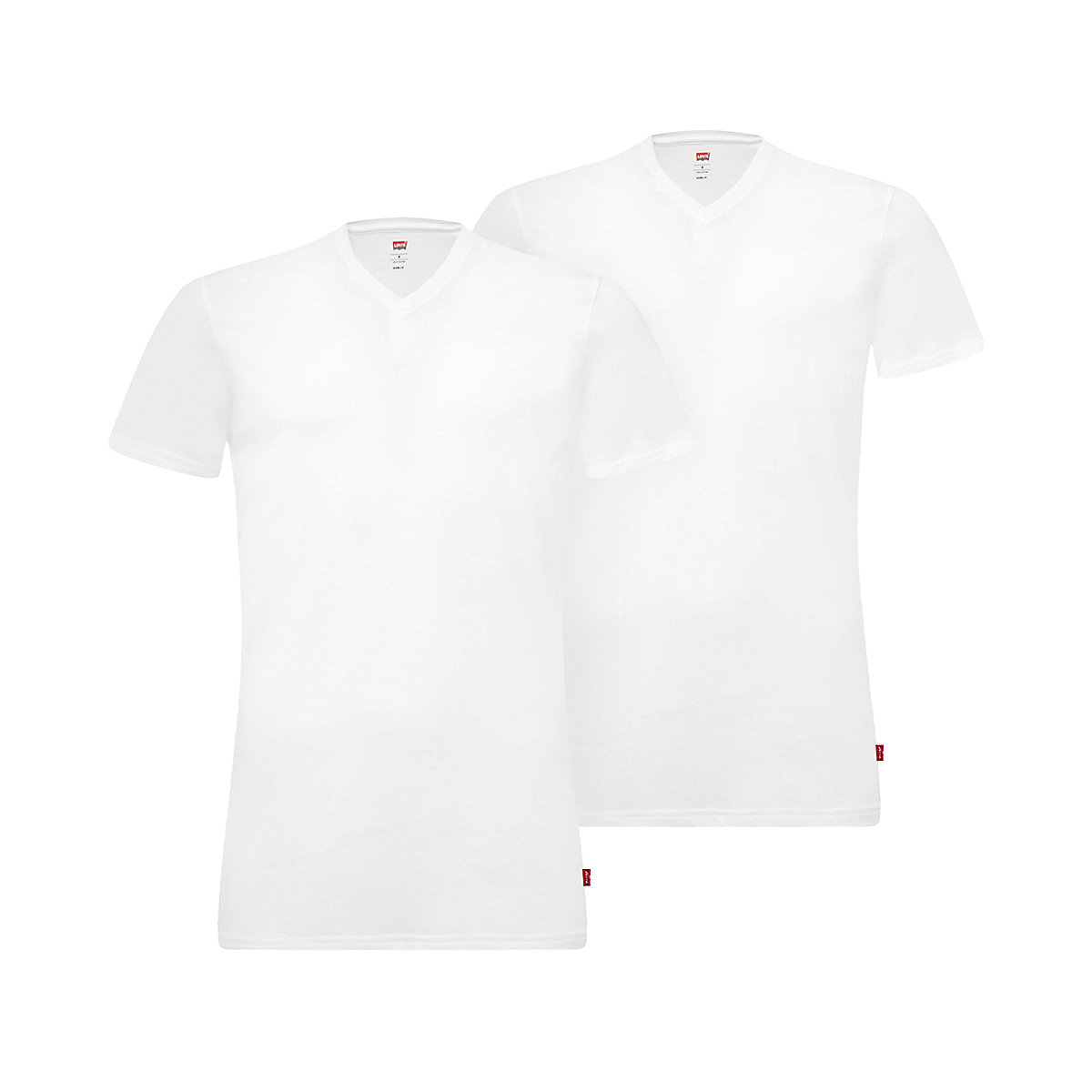 Levi's® LEVIS LEVI'S Herren T-Shirts 2er Pack V-Ausschnitt Kurzarm einfarbig T-Shirts weiß