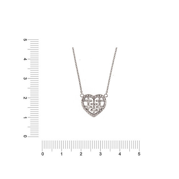 Accessoires Halsketten SMART JEWEL® Smart Jewel Collier Mittelteil Herz mit Zirkonia Steinen Silber 925 Halsketten gold