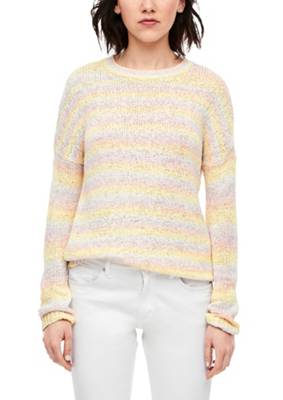 QS by s.Oliver Pastellfarbener Pullover in Häkel-Optik Pullover gelb