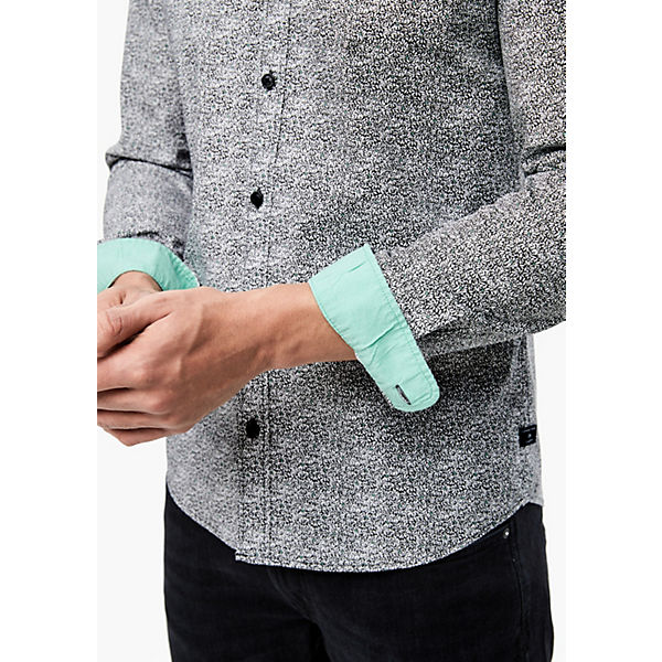 Bekleidung Langarmhemden s.Oliver Slim: Hemd mit Allovermuster Langarmhemden grau Bekleidung Langarmhemden s.Oliver Slim: Hemd mit Allovermuster Langarmhemden grau