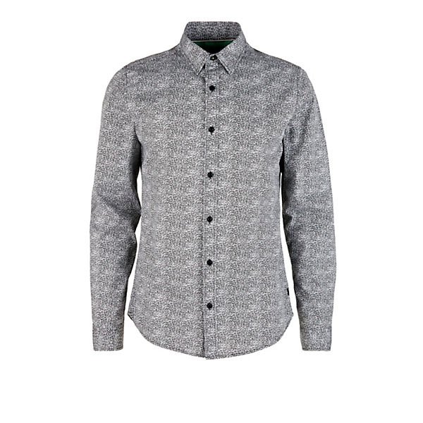 Bekleidung Langarmhemden s.Oliver Slim: Hemd mit Allovermuster Langarmhemden grau Bekleidung Langarmhemden s.Oliver Slim: Hemd mit Allovermuster Langarmhemden grau