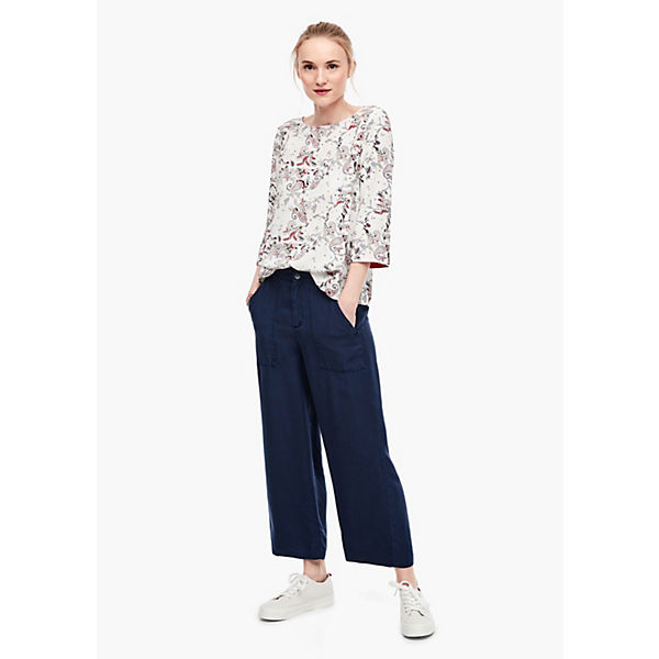 Bekleidung Culottes s.Oliver Relaxed Fit: Culotte aus Lyocell Culottes blau