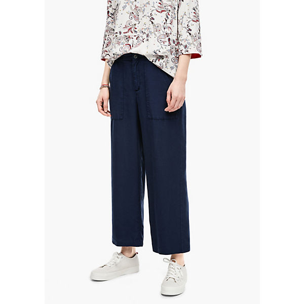 Bekleidung Culottes s.Oliver Relaxed Fit: Culotte aus Lyocell Culottes blau