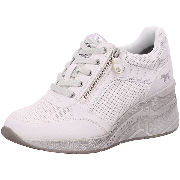 Schuhe Sneakers High MUSTANG Wedge-Sneakers offwhite