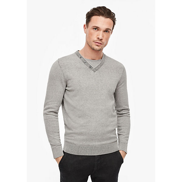 Bekleidung Pullover s.Oliver Strickpullover mit Layer-Effekt Pullover creme