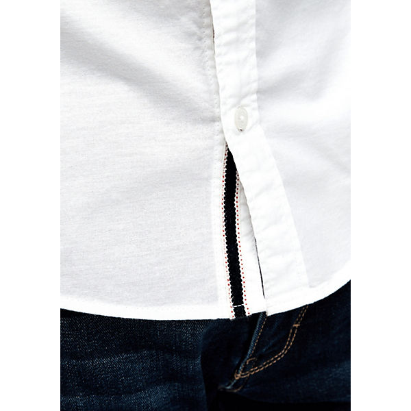Bekleidung Langarmhemden s.Oliver Hemd in Colour Blocking-Optik Langarmhemden weiß