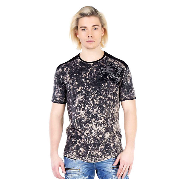 Bekleidung T-Shirts CIPO & BAXX® Cipo & Baxx T-Shirt anthrazit/beige Bekleidung T-Shirts CIPO & BAXX® Cipo & Baxx T-Shirt anthrazit/beige