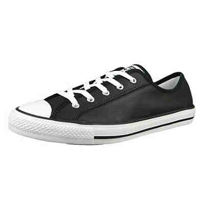 Chucks 564985C Schwarz Chuck Taylor All Star Dainty GS Basic Leather Black White Sneakers Low