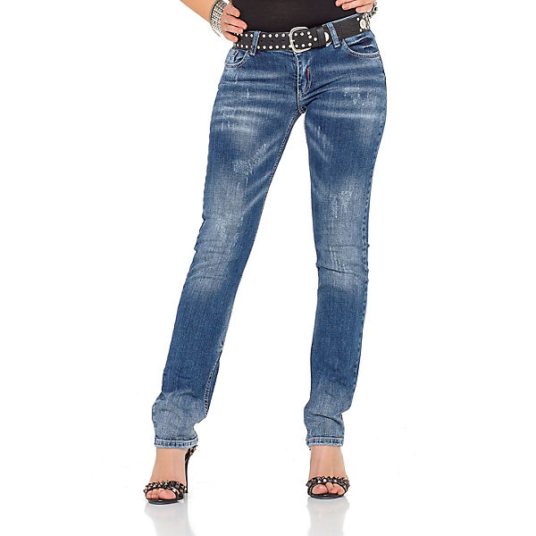 Bekleidung Straight Jeans CIPO & BAXX® Cipo & Baxx Jeanshose Jeanshosen blau-kombi