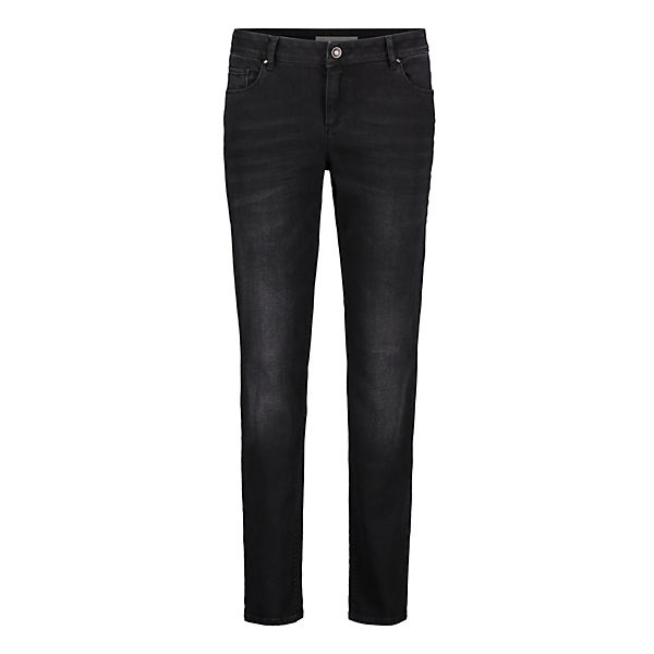 Bekleidung Straight Jeans Betty & Co Betty & Co Basic-Jeans mit Waschung Jeanshosen schwarz