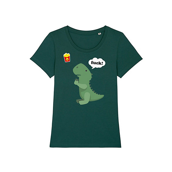 Bekleidung T-Shirts wat APPAREL T-Shirt T-Rex mit Pommes (printed) T-Shirts dunkelgrün