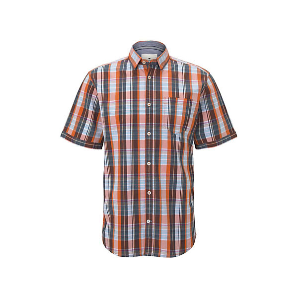 Blusen & Shirts Kariertes Kurzarmhemd mit Brusttasche Langarmhemden