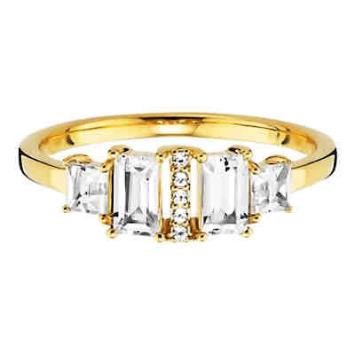 Ring 925/- Sterling Silber vergoldet mit Weißtopas Weißtopas vergoldet Ringe