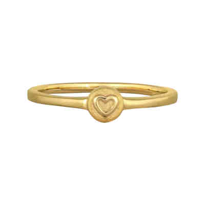Ring 925/- Sterling Silber vergoldet Herz ohne Stein vergoldet Ringe
