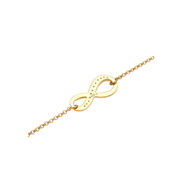 Accessoires Armbänder Elli Elli Armband Infinity Symbol Zirkonia Kristall 925 Silber Armbänder gold