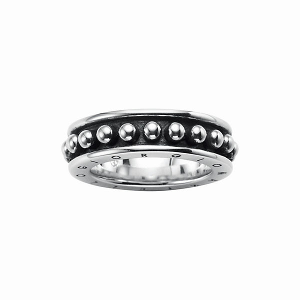 Giorgio Martello Milano Ring mit Halb-Kugeln, teilweise oxydiert, Silber 925 Ringe