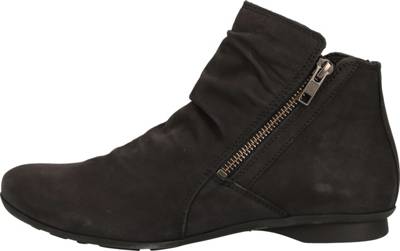 Klassische Stiefeletten Damen Schwarz - 7cm Absatz Mit Reißverschluss