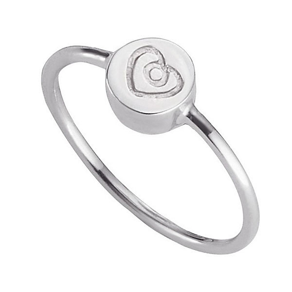 Accessoires Ringe Cai Ring 925/- Sterling Silber rhodiniert Herz ohne Stein rhodiniert Ringe weiß