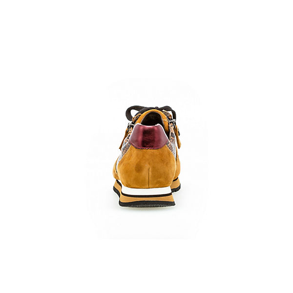 Schuhe Sneakers Low Gabor Gabor comfort Sneaker low Materialmix Leder gelb Sneakers Low gelb