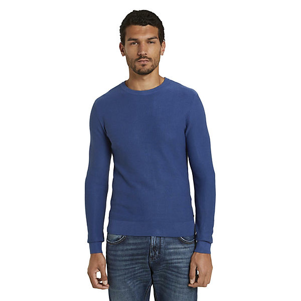 Bekleidung Strickjacken TOM TAILOR Pullover & Strickjacken Pullover mit Streifenstruktur Strickjacken dunkelblau Bekleidung Strickjacken TOM TAILOR Pullover & Strickjacken Pullover mit Streifenstruktur Strickjacken dunkelblau