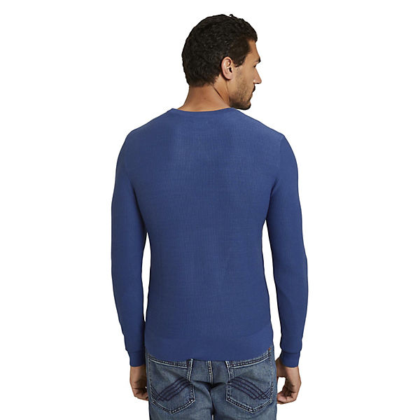 Bekleidung Strickjacken TOM TAILOR Pullover & Strickjacken Pullover mit Streifenstruktur Strickjacken dunkelblau