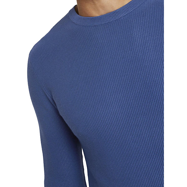 Bekleidung Strickjacken TOM TAILOR Pullover & Strickjacken Pullover mit Streifenstruktur Strickjacken dunkelblau
