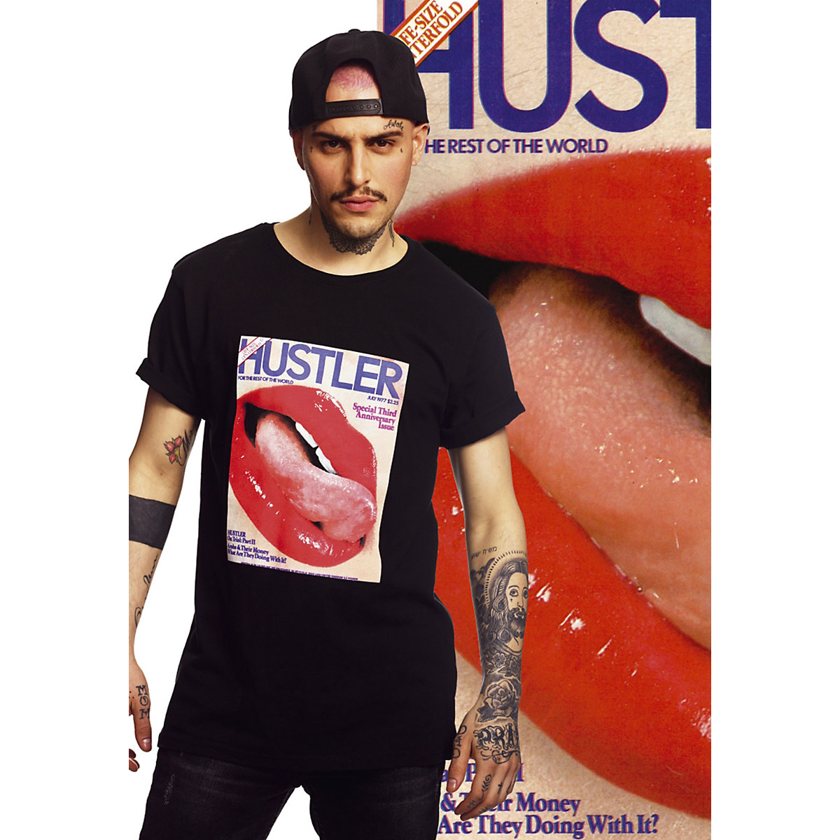 Merchcode Hustler Tongue Tee T-Shirts schwarz