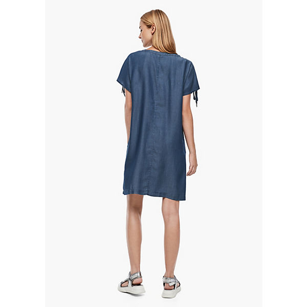 Bekleidung Freizeitkleider QS by s.Oliver Light Denim-Kleid mit Raffung Jerseykleider blau