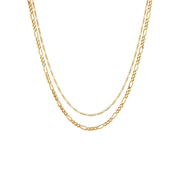 Accessoires Halsketten Elli PREMIUM Elli Premium Halskette Layerkette Figaro Glieder Basic 925 Silber Halsketten gold Accessoires Halsketten Elli PREMIUM Elli Premium Halskette Layerkette Figaro Glieder Basic 925 Silber Halsketten gold