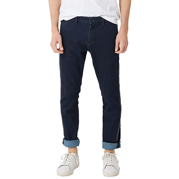 Bekleidung Straight Jeans s.Oliver Sneck Slim: Dark Denim mit Ziertape Jeanshosen blau Bekleidung Straight Jeans s.Oliver Sneck Slim: Dark Denim mit Ziertape Jeanshosen blau