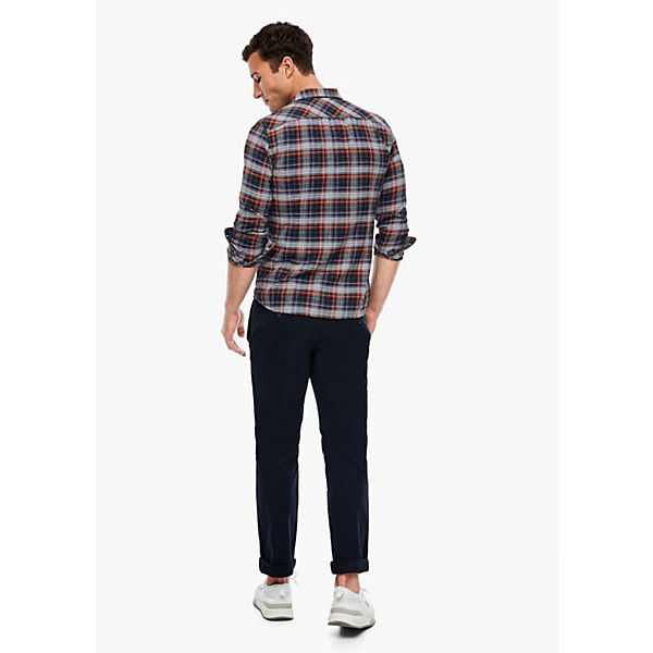Bekleidung Langarmhemden s.Oliver Slim Fit: Hemd mit Karos Langarmhemden grau Bekleidung Langarmhemden s.Oliver Slim Fit: Hemd mit Karos Langarmhemden grau