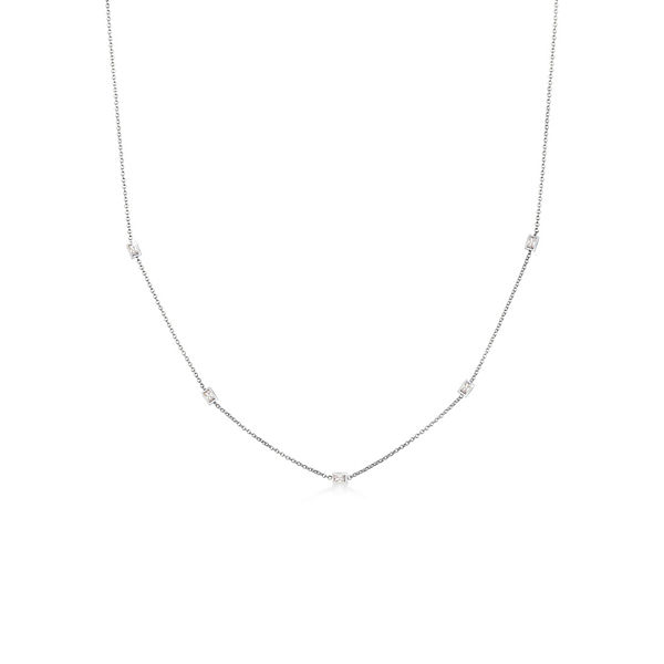 Elli Halskette Basic Rechteckige Zirkonia Kristalle 925 Silber Halsketten