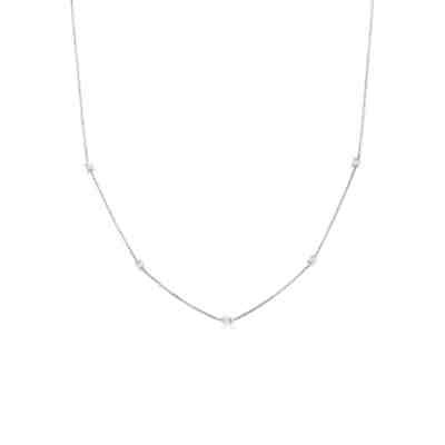 Elli Halskette Basic Rechteckige Zirkonia Kristalle 925 Silber Halsketten