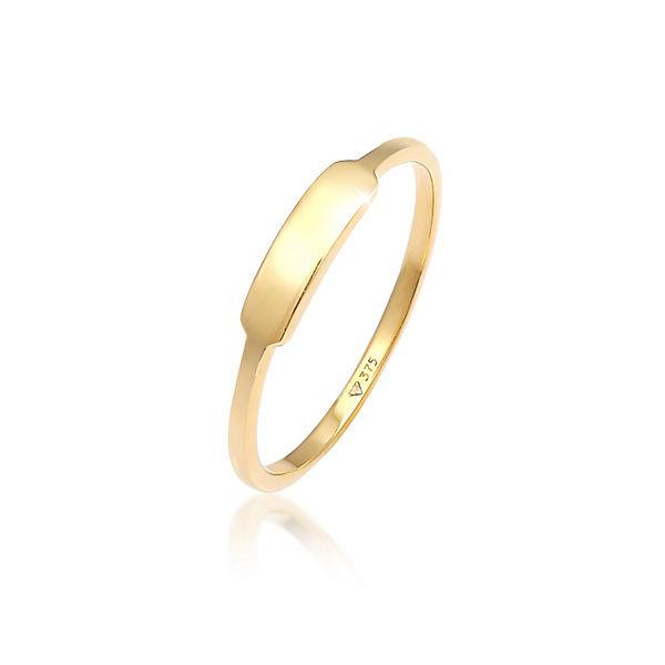 Accessoires Ringe Elli PREMIUM Elli Premium Ring Rechteck Geo Siegelring Design 375 Gelbgold Ringe gold