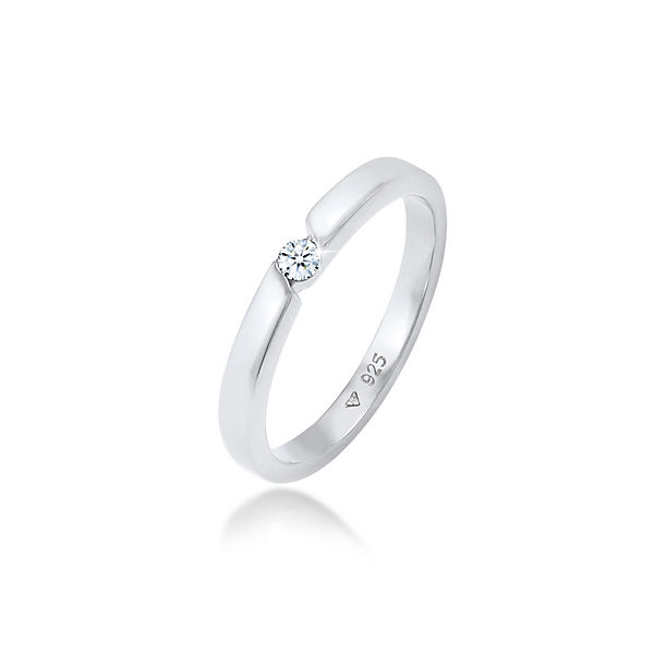 Elli Diamonds Ring Verlobungsring Diamant (0.06 Ct.) 925 Silber Ringe