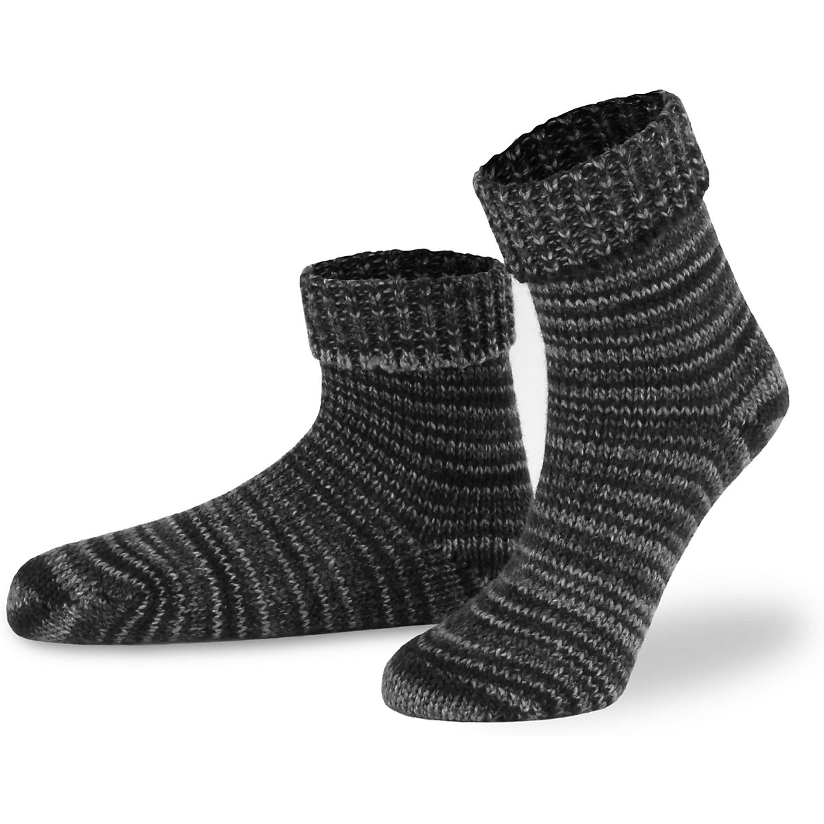 normani® 2 Paar Skandinavische Wollsocken mit Umschlag Socken grau