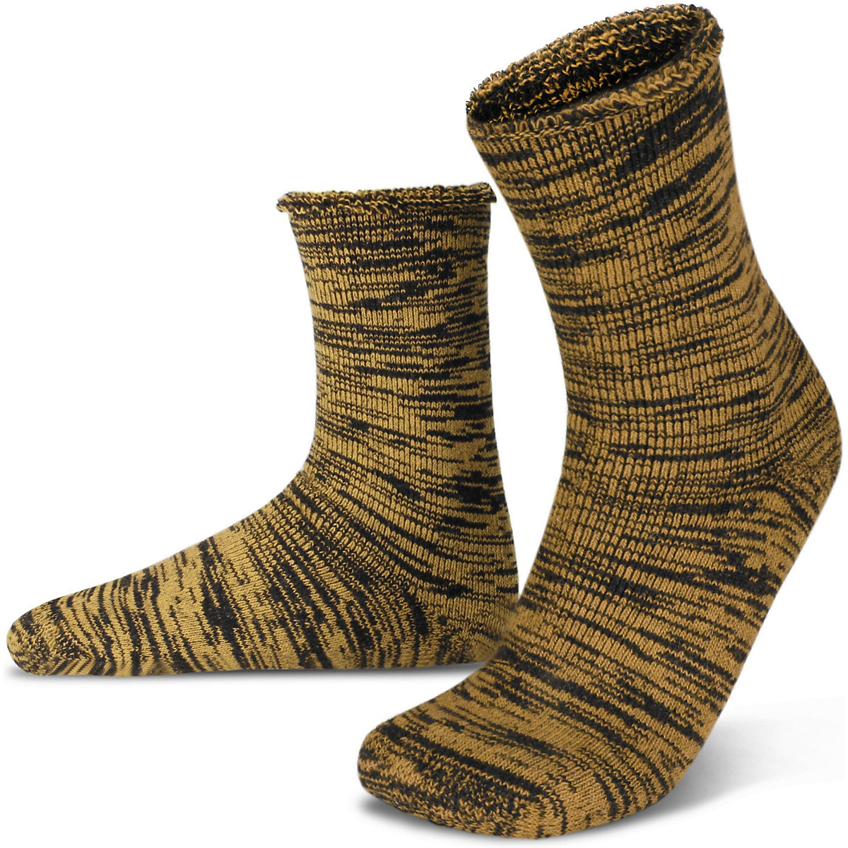 POLAR HUSKY® Farbige Vollplüsch-Socken mit Wolle Socken schwarz/gelb