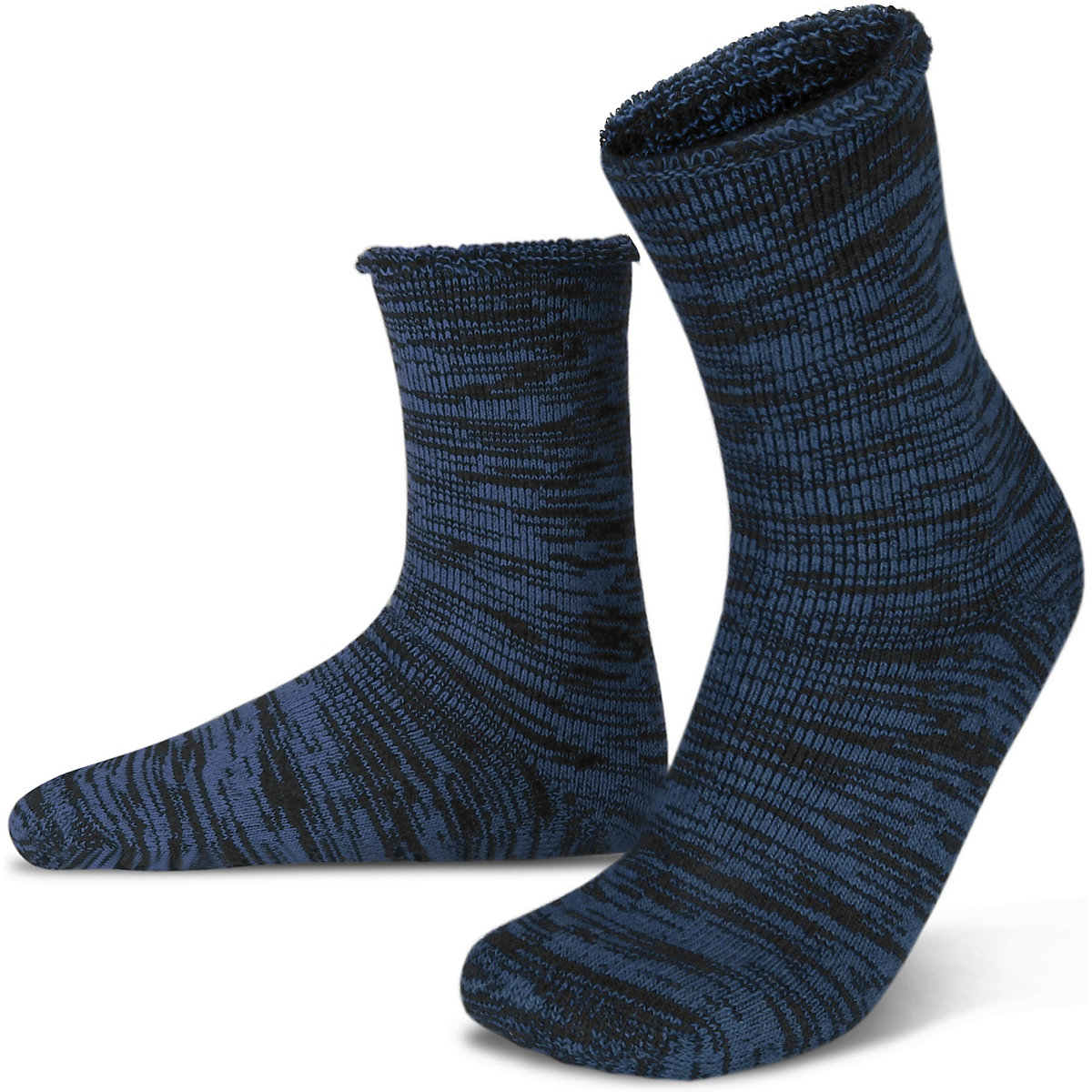 POLAR HUSKY® Farbige Vollplüsch-Socken mit Wolle Socken schwarz/blau