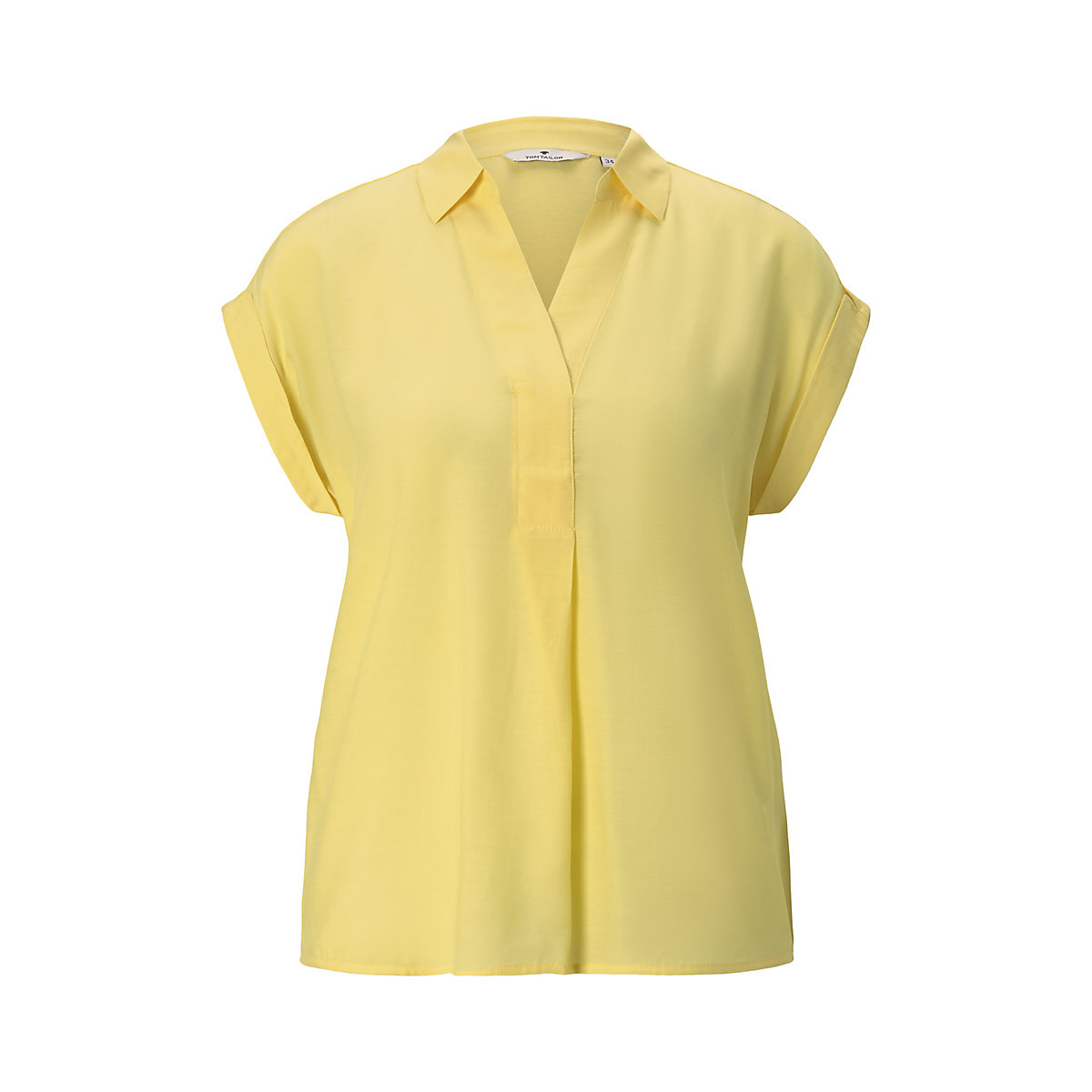 TOM TAILOR Blusen & Shirts Blusenshirt mit Henley-Kragen Langarmblusen gelb