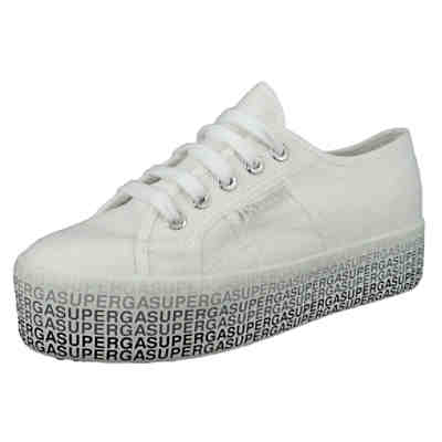Damenschuhe-Sneaker S111TPW 2790 COTU Minilettering Textil weiß A69 White black Sneakers Low