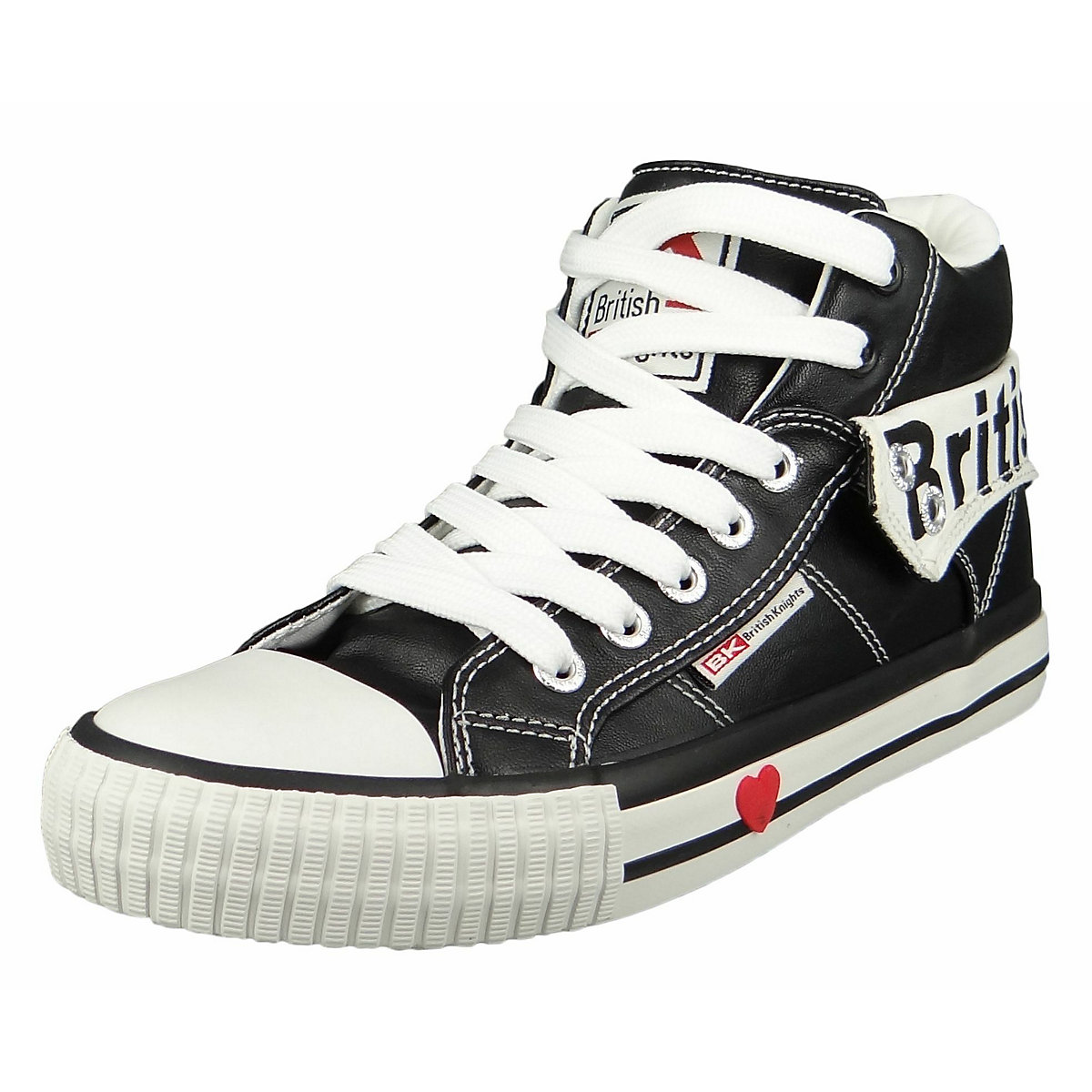 British Knights Roco B46-3706-03 Damen Sneaker High Kunstleder Schwarz Black White Sneakers Low schwarz