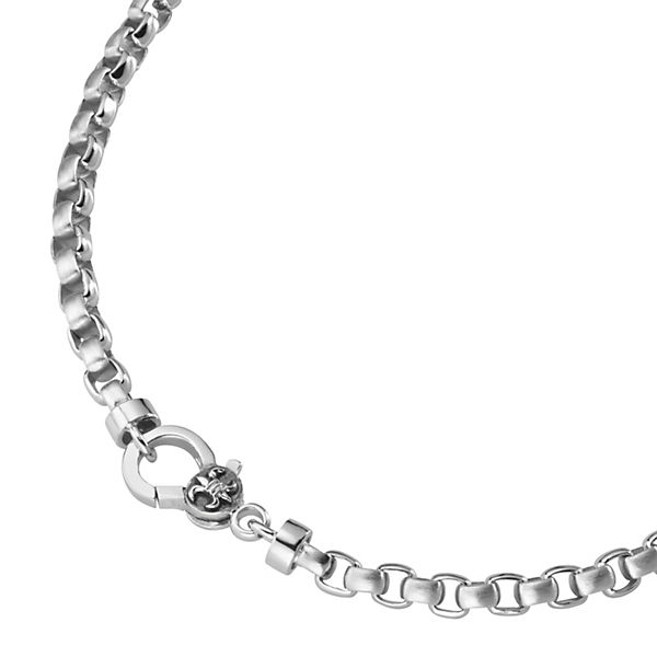 Accessoires Halsketten GIORGIO MARTELLO Giorgio Martello Milano Kette eckige Glieder gebürstet / glanz Silber 925 Halsketten sil