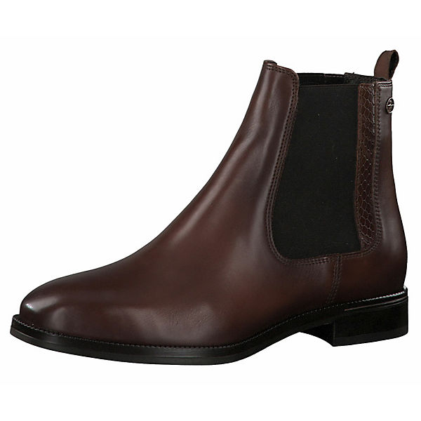 Schuhe Ankle Boots Tamaris Damen Elegante Stiefelette 1-25000-25 Braun 305 COGNAC Leder mit TOUCH-IT Ankle Boots braun
