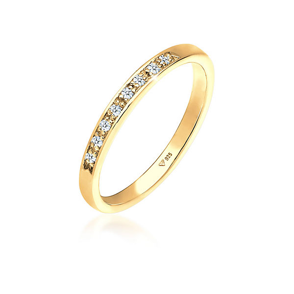 Elli Diamonds Ring Aufsteckring Funkelnd Diamant (0.04 Ct) 925 Silber Ringe