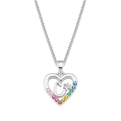 Prinzessin Lillifee Kette mit Anhänger für Mädchen 925 Sterling Silber Zirkonia synth. | C Halsketten für Mädchen silber